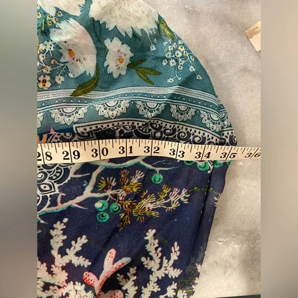 NWT Coldwater Creek OS Colorful Patchwork Flowy Open Front Kimono Top Kaftan - Picture 7 of 8